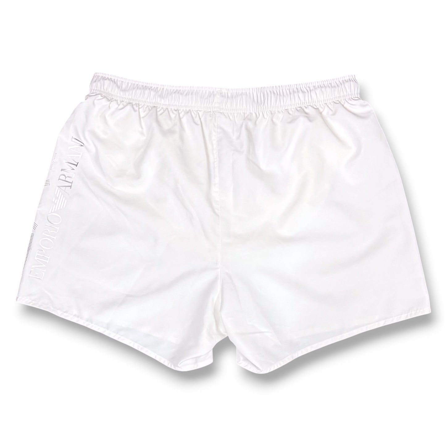 EMPORIO ARMANI- Costume Uomo con scritta sulla gamba, Col.Bianco