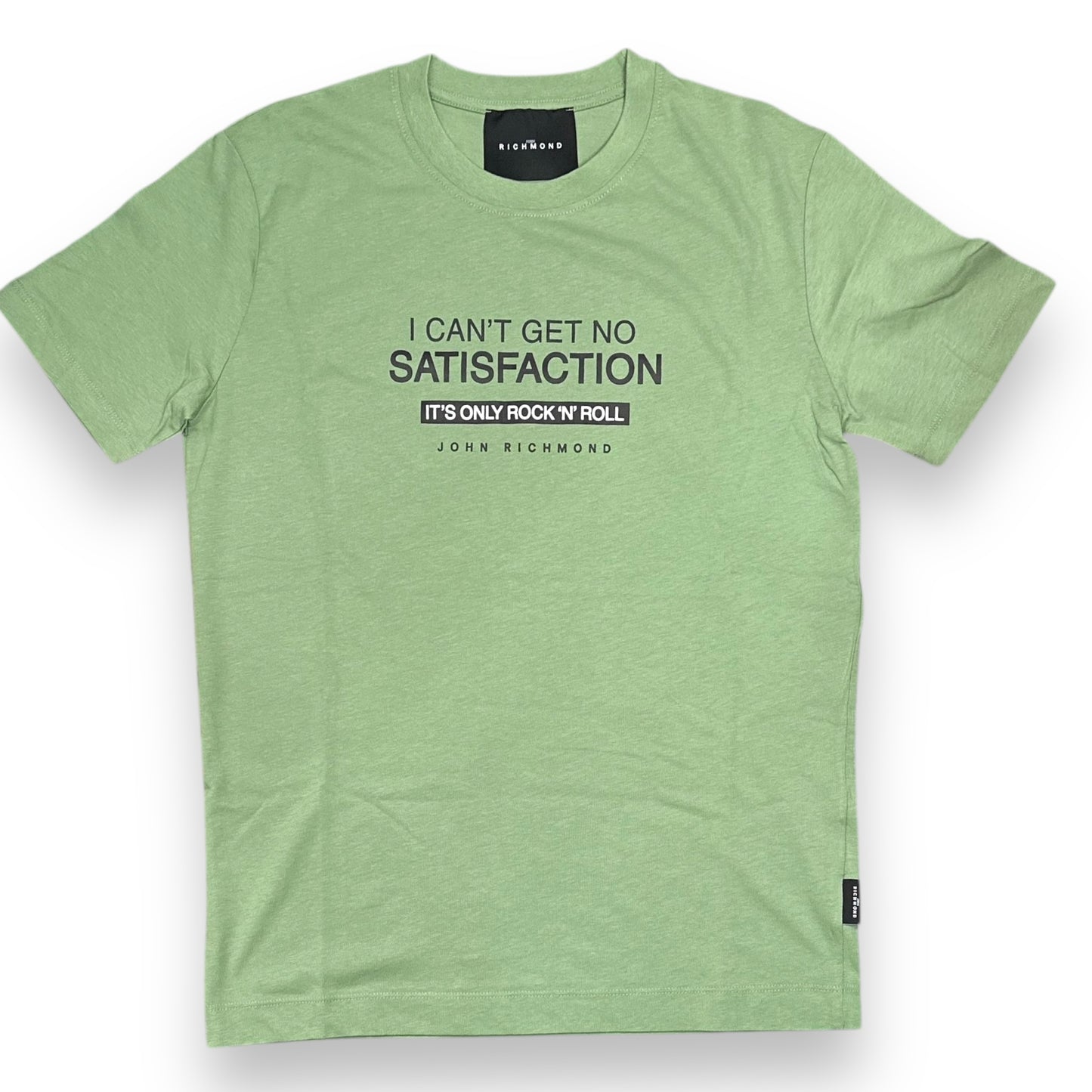 T-shirt RICHMOND Uomo, con stampa frontale, Col. Verde Menta (I can't get no satisfaction)
