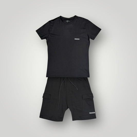 Completino estivo VSNOZERO Uomo con bermuda cargo, RegularFit, Col.Nero