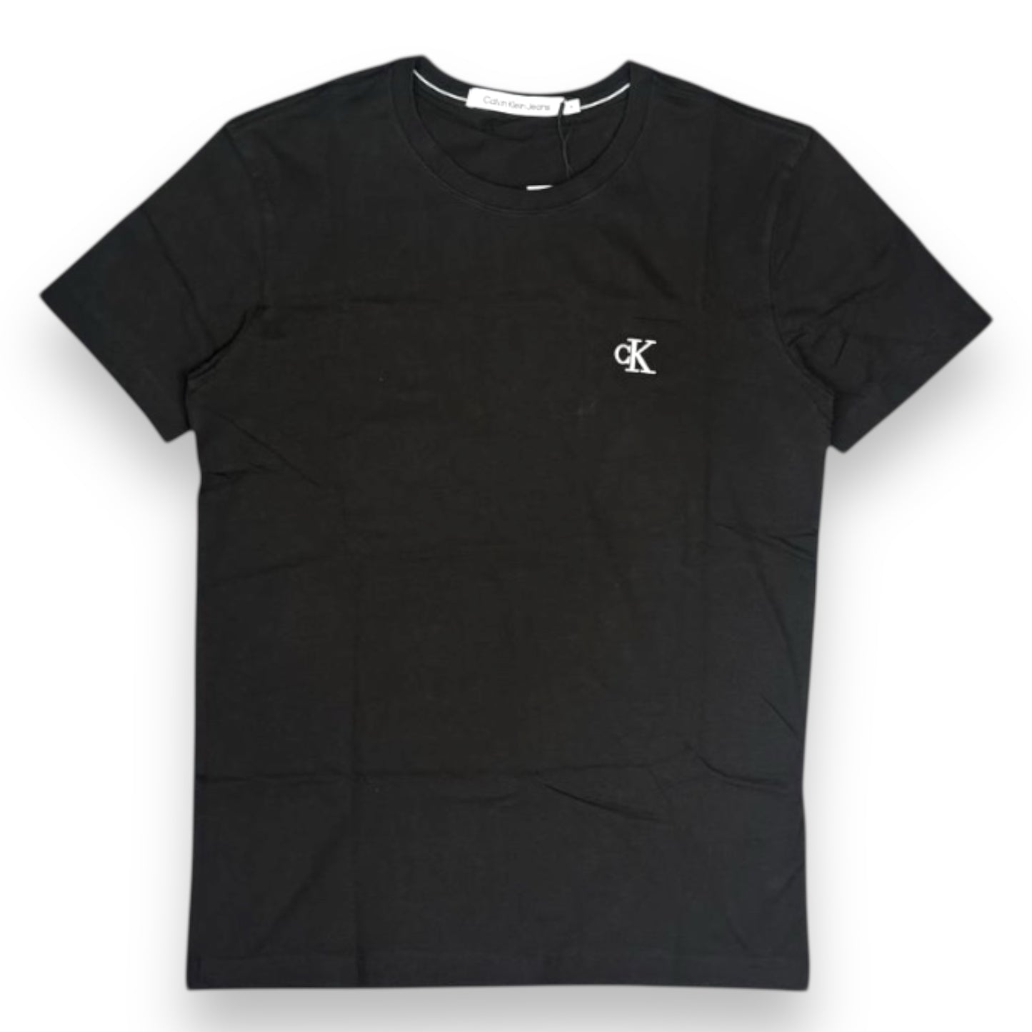 T-shirt CALVIN KLEIN, con logo ricamato lato cuore, Col.Nero