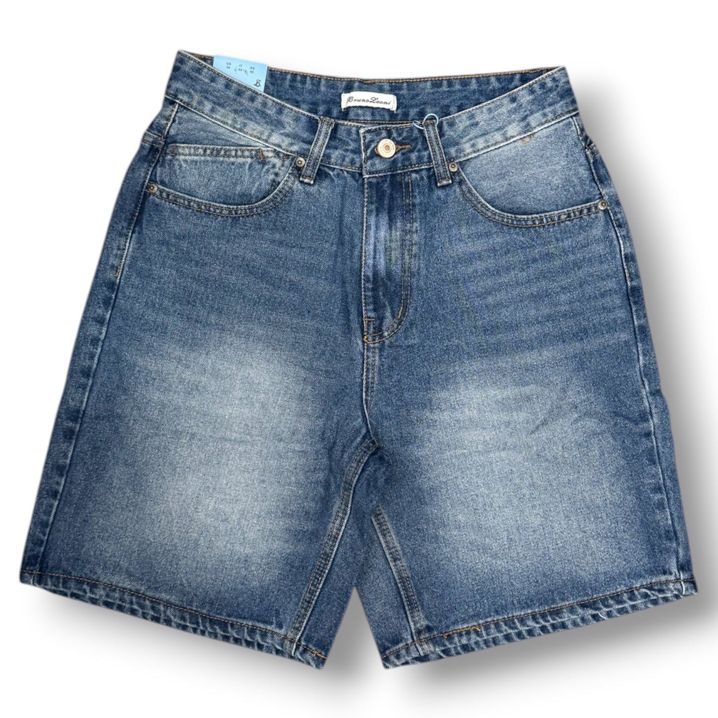 BRUNO LEONI - Bermuda Uomo (lunghezza sopra al ginocchio), Col.Denim