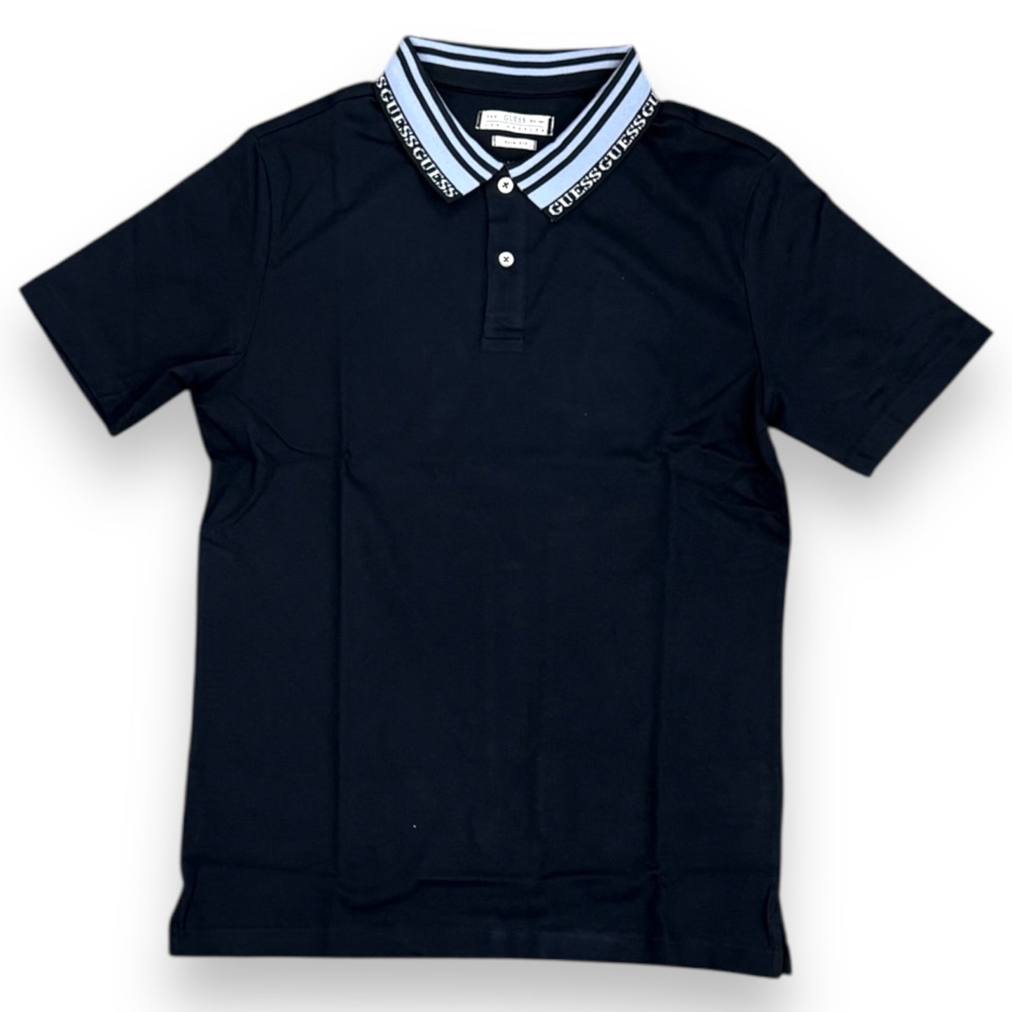 Polo GUESS con logatura sul collo col.Blu