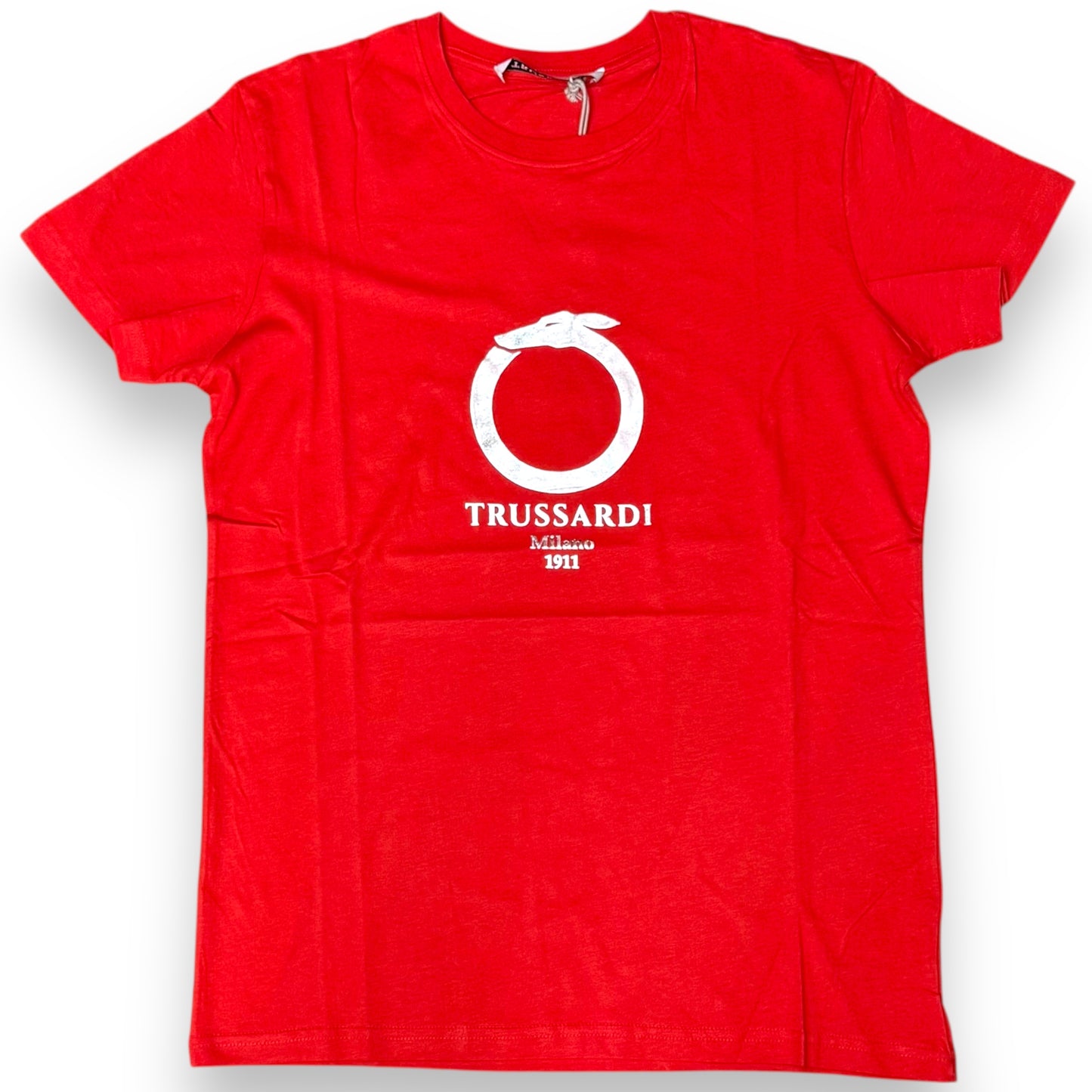 T-shirt TRUSSARDI, con logo medio, Col.Rosso