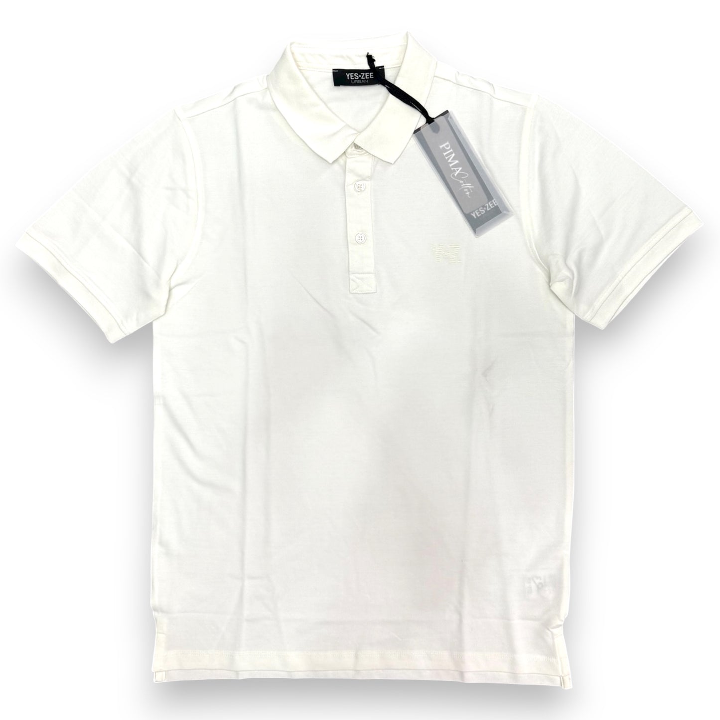 Polo YES-ZEE in piquet con logo lato cuore, col.Bianco