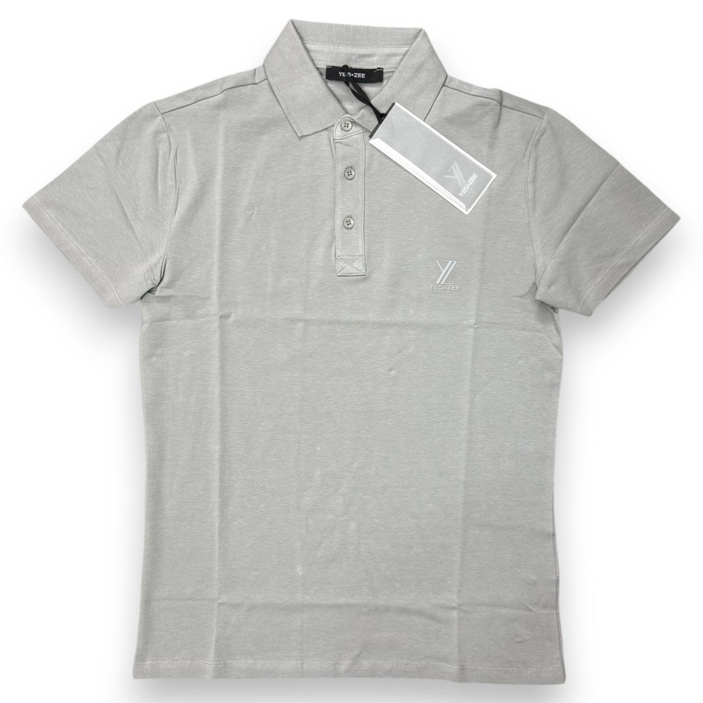 Polo YES-ZEE in maglina con logo gommato lato cuore, col.Grigio