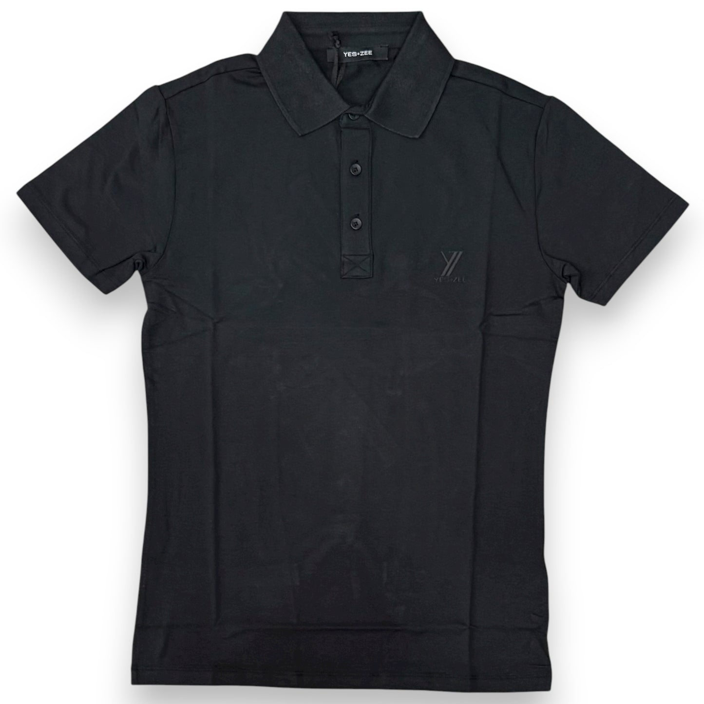 Polo YES-ZEE in maglina con logo gommato lato cuore, col.Nero