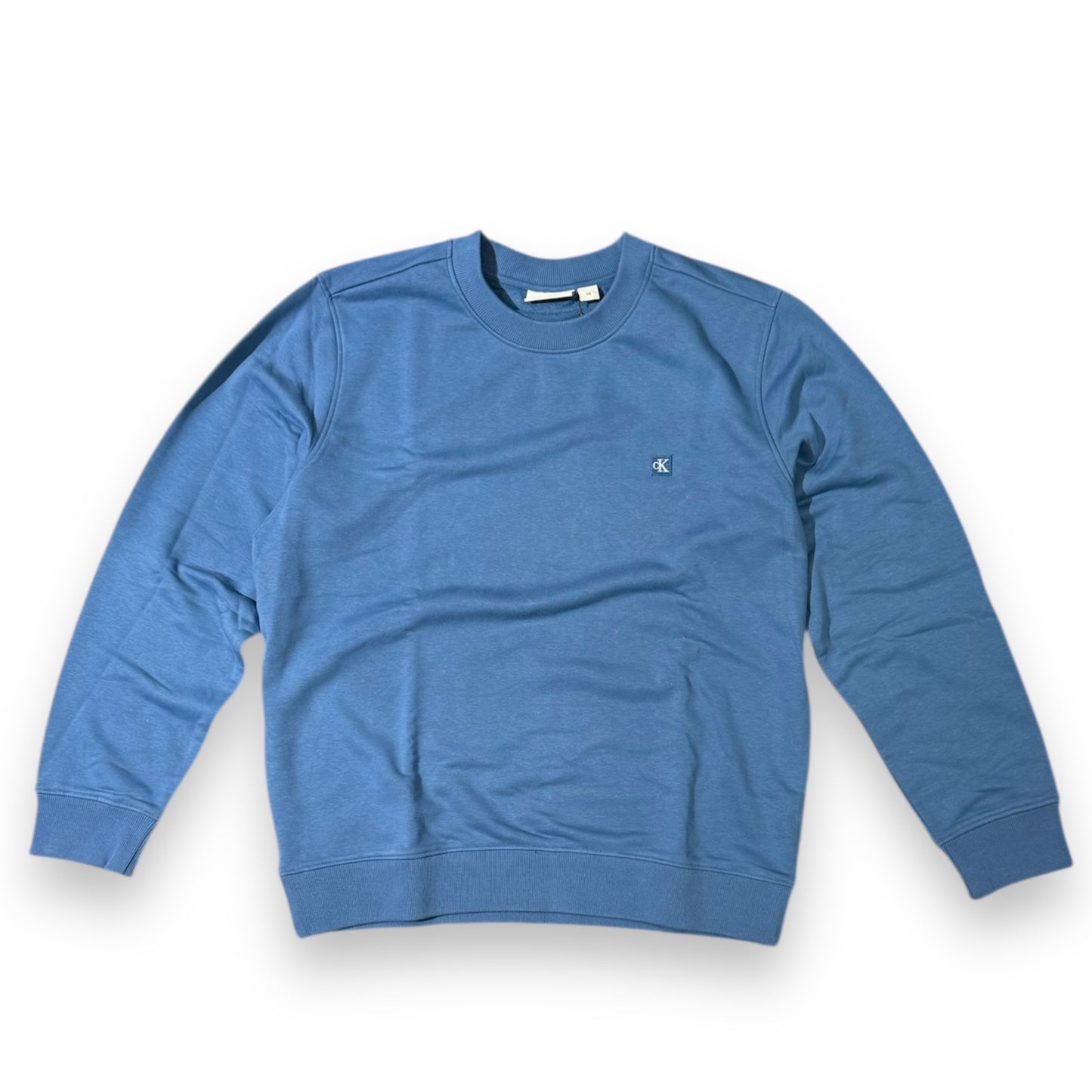 Felpa CALVIN KLEIN Uomo girocollo, tex. garzato, col.Avion (targhetta lato cuore CK)