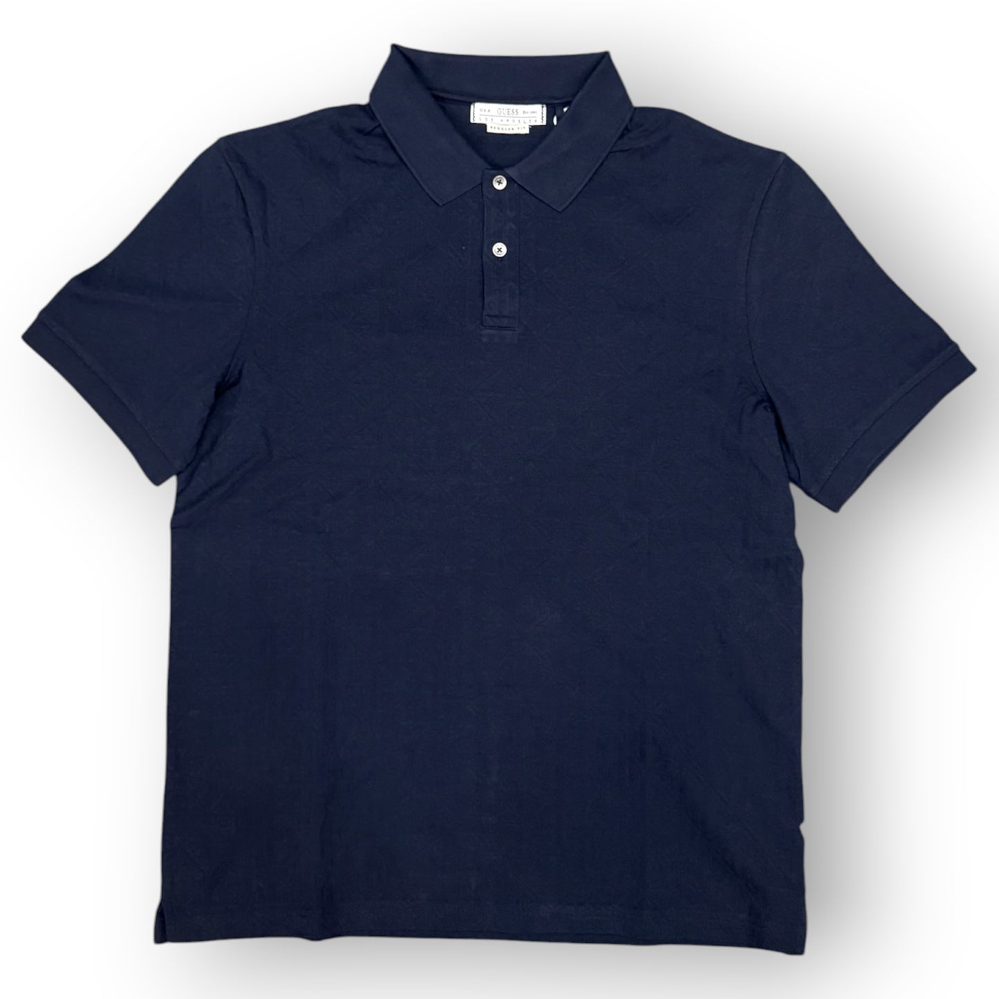 GUESS- Polo Uomo, con trama in rilievo, col.Blu