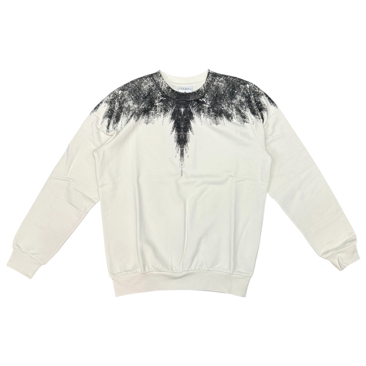 COUNTY OF MILAN- Felpa Uomo, girocollo, tex.cotone garzato(veste comoda), Col.Panna