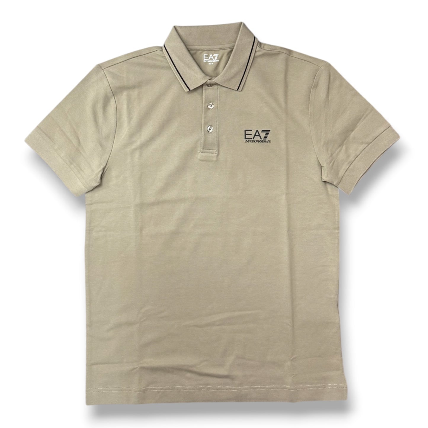 EMPORIO ARMANI-Polo Uomo, con logo lato cuore, col.Beige