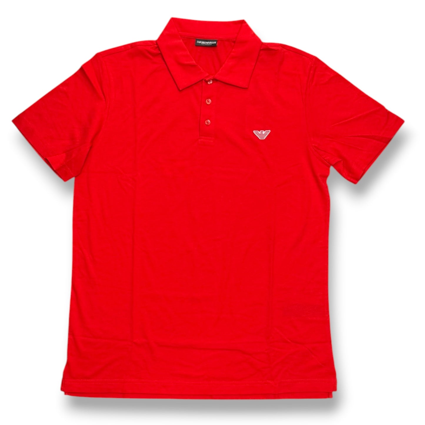 EMPORIO ARMANI-Polo Uomo in maglina con logo lato cuore, col.Rossa