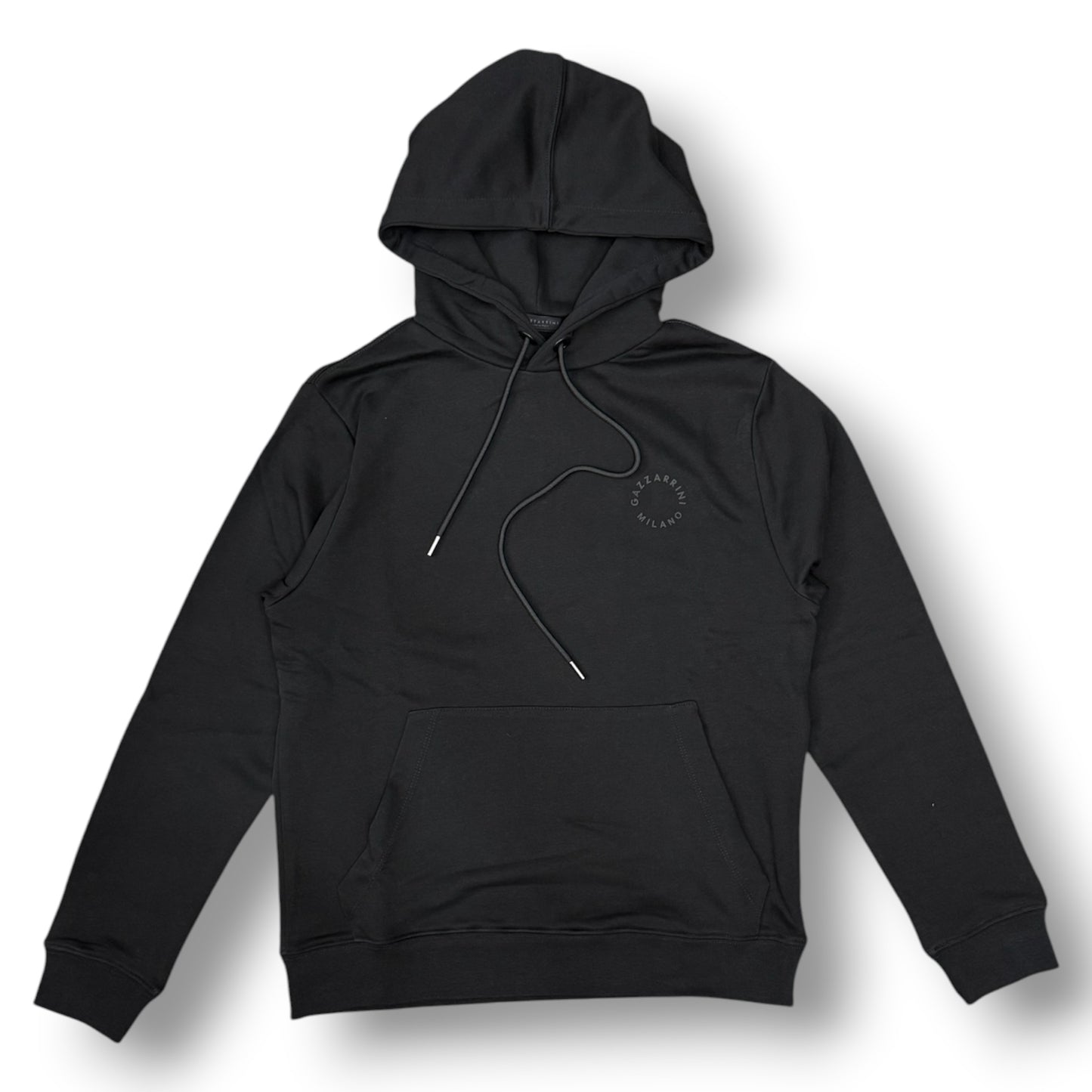 GAZZARRINI- Felpa estiva Uomo, con cappuccio e logo lato cuore, tex.cotone garzato, col.Nero