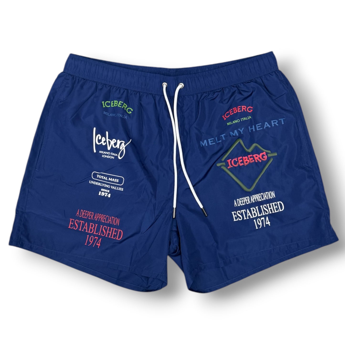 ICEBERG BEACHWEAR- Costume Uomo, con stampa, col.Blu