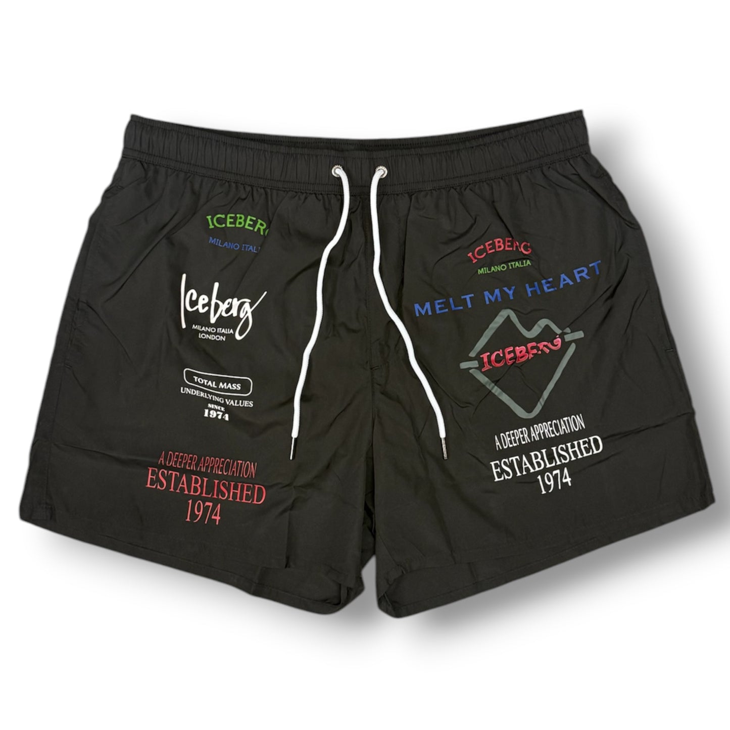 ICEBERG BEACHWEAR- Costume Uomo, con stampa, col.Nero