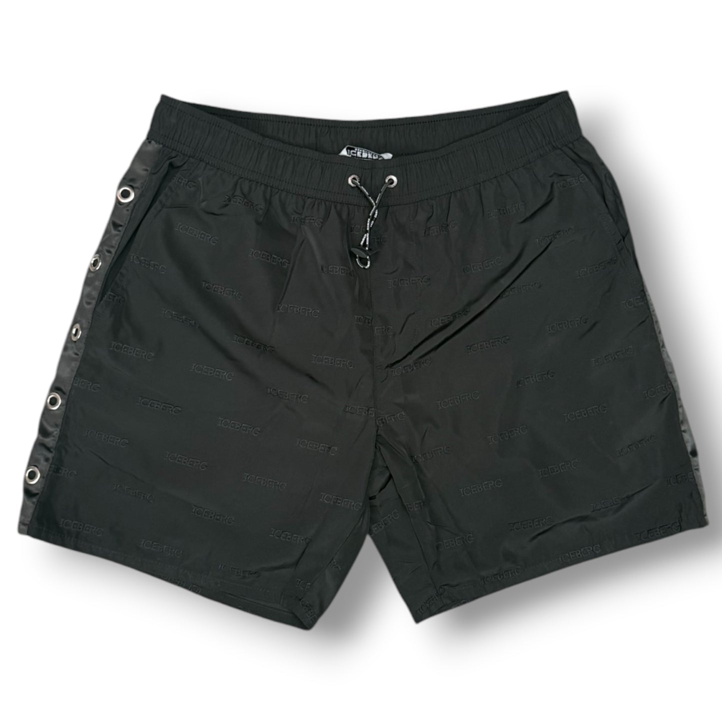 ICEBERG BEACHWEAR- Costume Uomo, con loghi ricamati, col.Nero