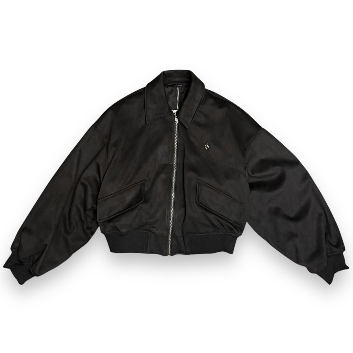 Giacca GUESS Donna con collo a camicia e manica a pipistrello, tessuto scamosciato, (veste grande), Col.Nero