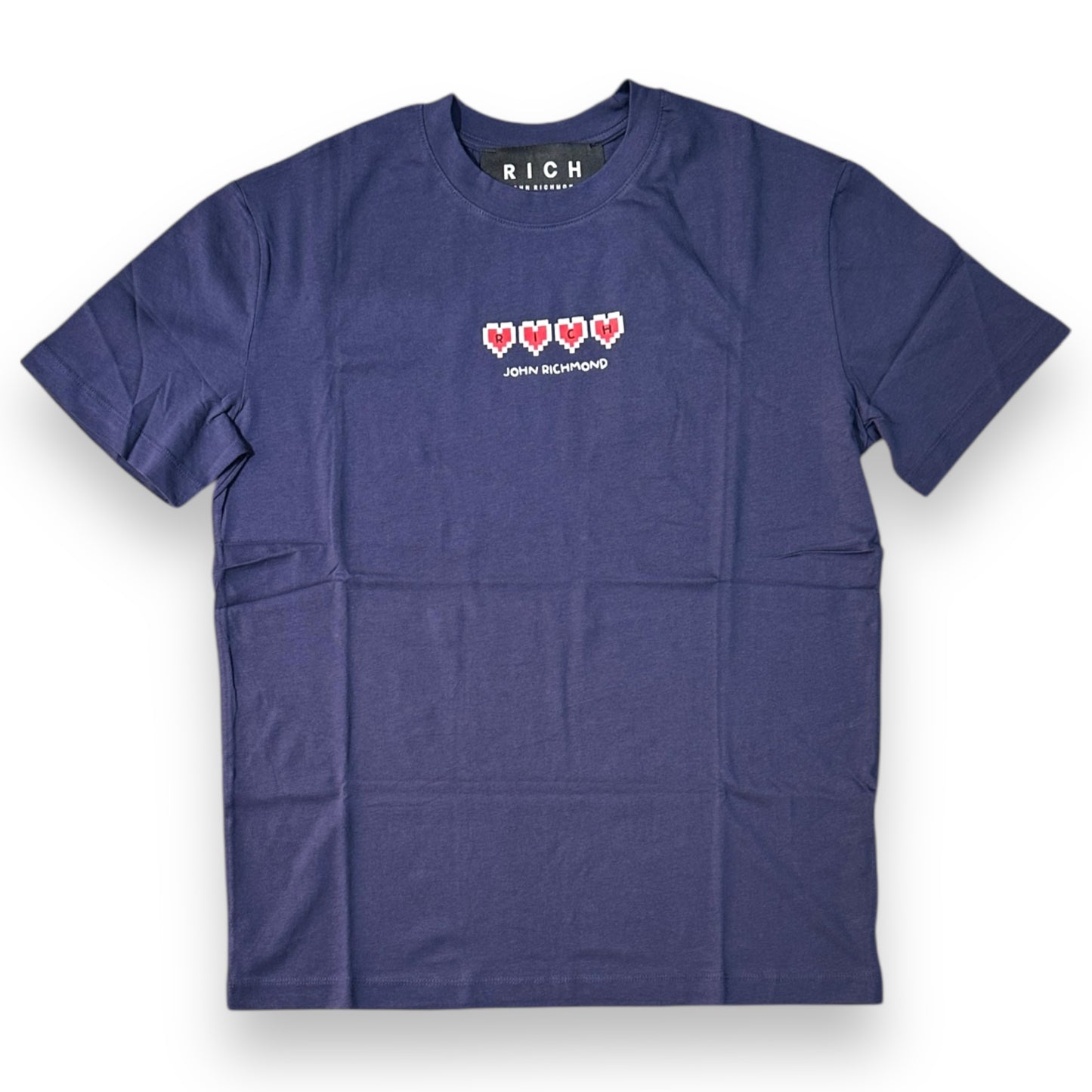 T-shirt RICHMOND Uomo, con stampa frontale, Col. Blu (cuori)