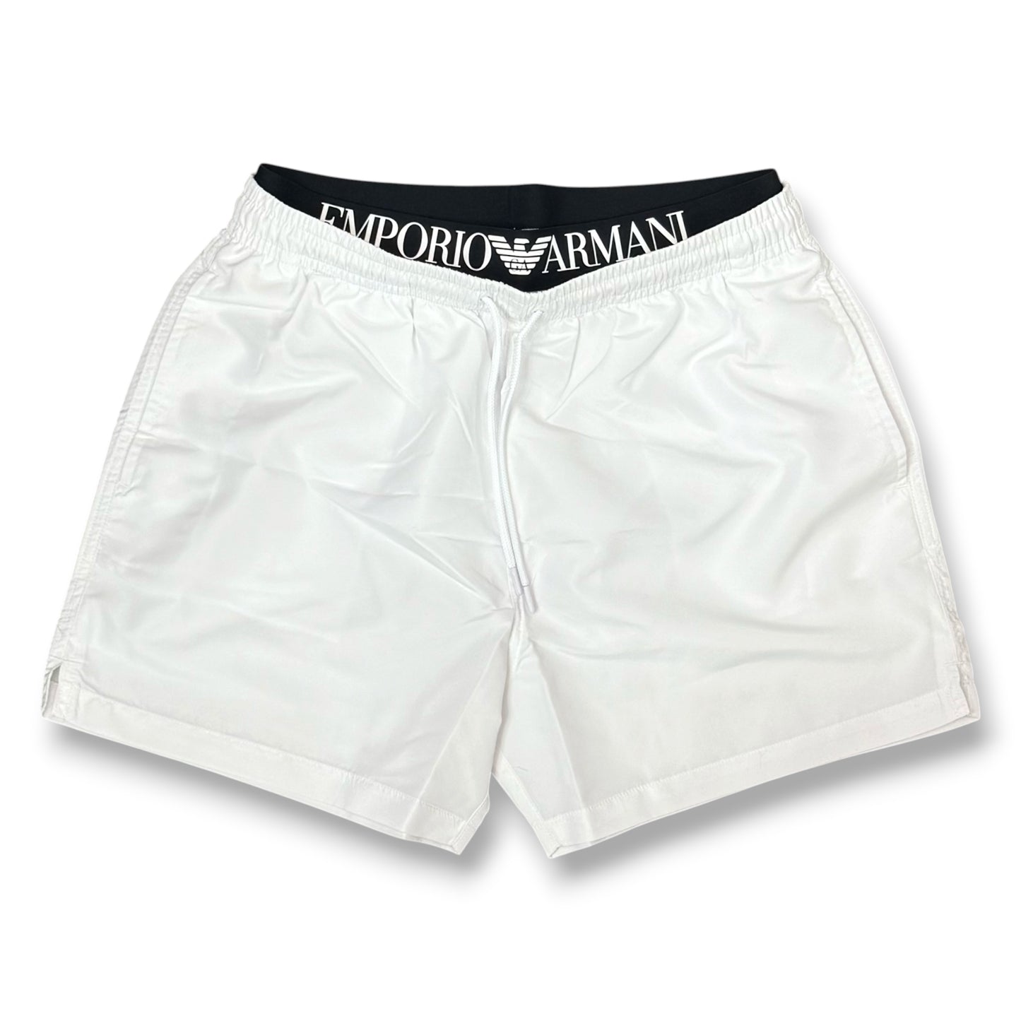 EMPORIO ARMANI- Costume Uomo con doppio elastico e stampa in rilievo, Col.Bianco