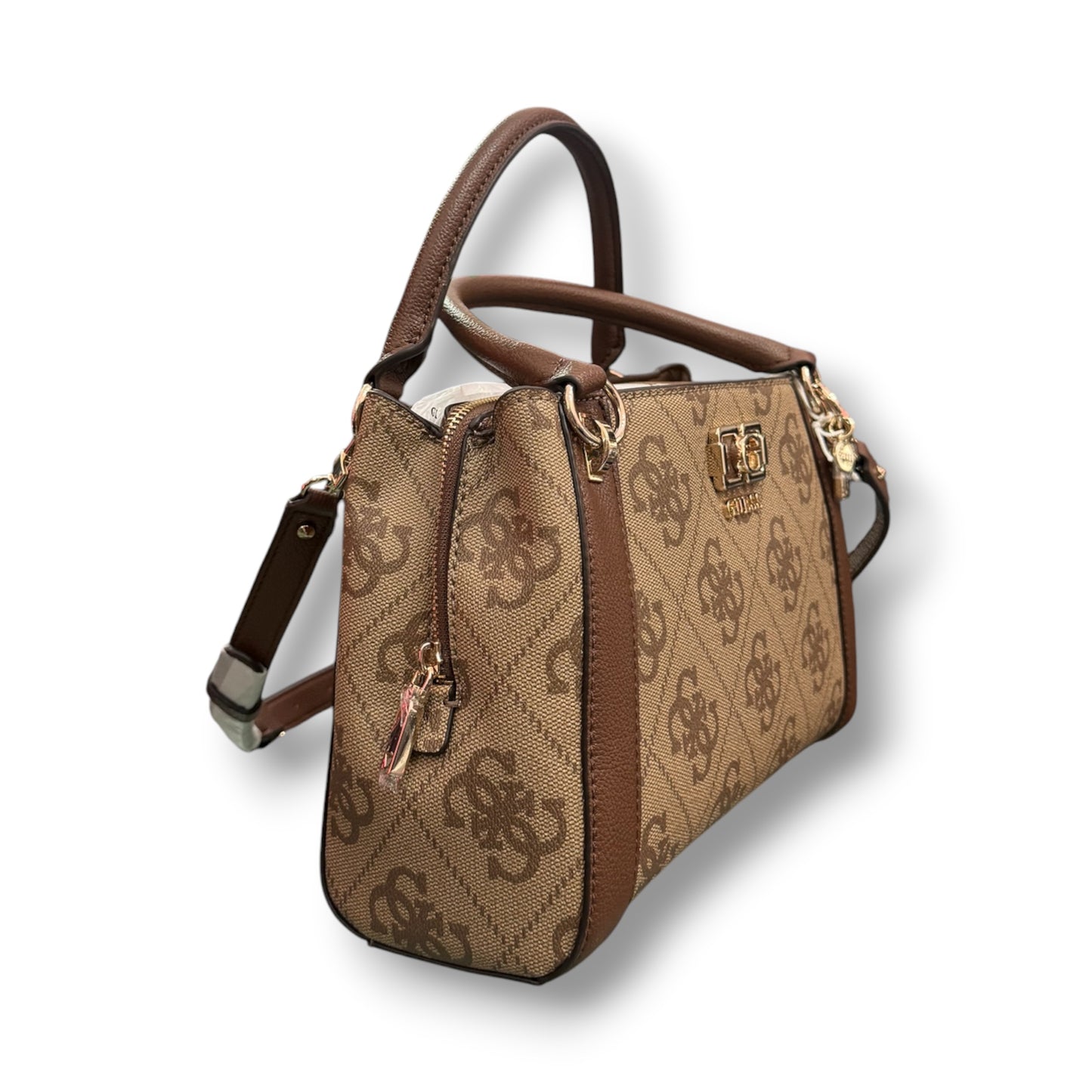 GUESS- Borsa Donna, Group:KARNILLA LOGO, Col.LATTE LOGO/BROWN