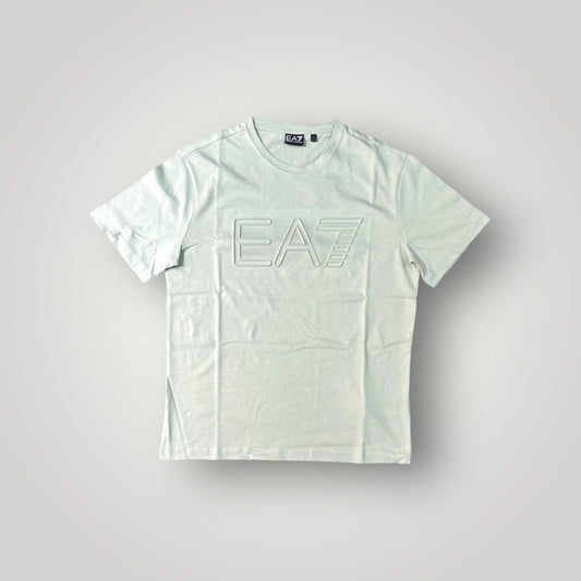 T-shirt EMPORIO ARMANI, girocollo con logo in rilievo, Col.Sea Foam