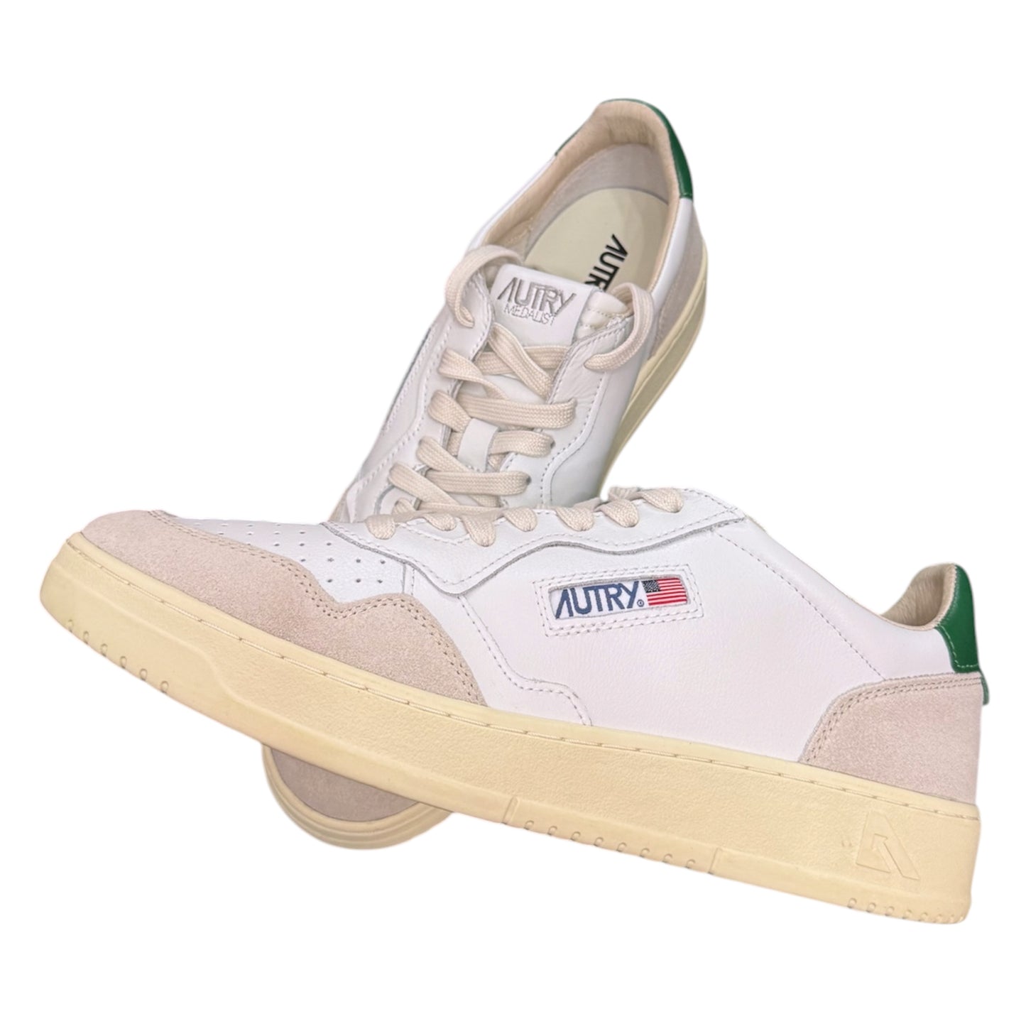 AUTRY - Scarpa Uomo, con baffo verde, Col.Bianco