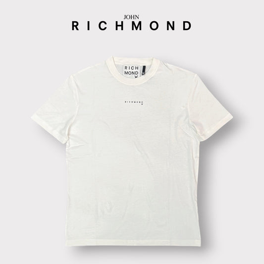 RICHMOND - T-SHIRT UOMO, con logo frontale ricamato, Col.Bianco