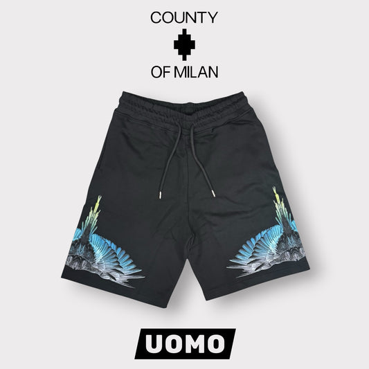 COUNTY OF MILAN- Bermuda Uomo con stampa sulla gamba, Col.Nero