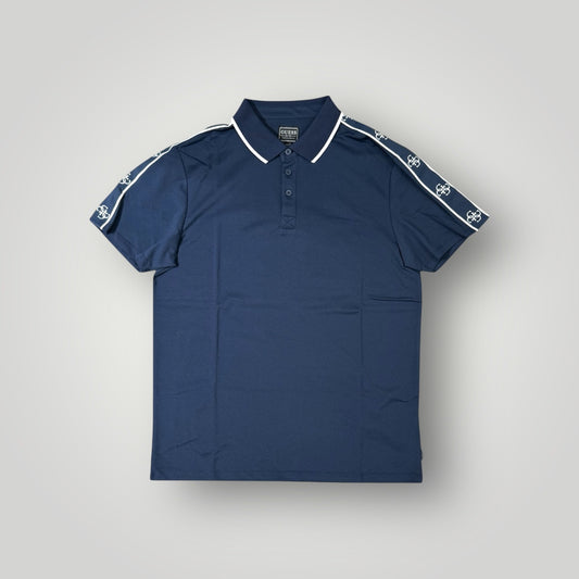 Polo GUESS Uomo, in tessuto tecnico bordino a contrasto sul collo con banda logata sulle braccia , Col.Blu, (SlimFit)