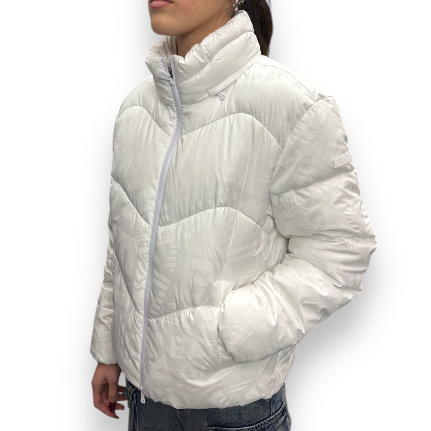 Giubbotto EMPORIO ARMANI Donna, con cappuccio nascosto, col.Bianco (w bomber jacket extra padded monog)