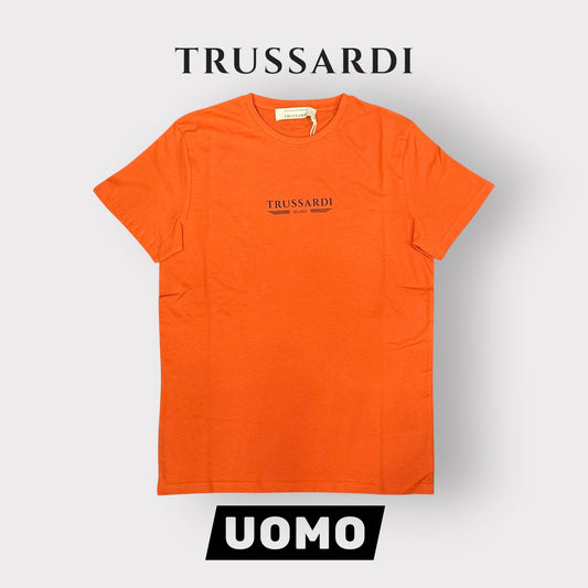TRUSSARDI - T-Shirt Uomo con scritta frontale gommata, Col.Arancione