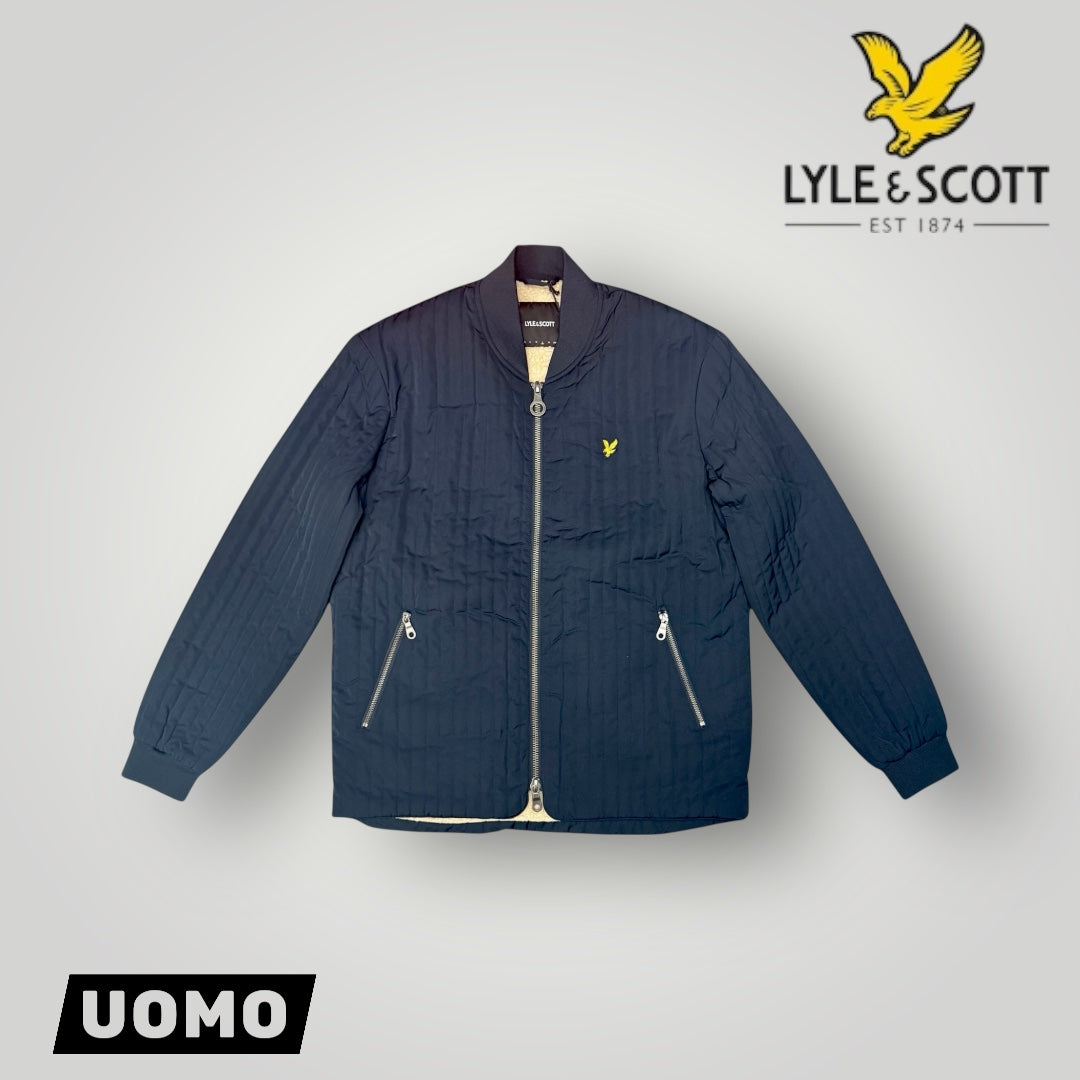 Giubbotto  LYLE&SCOTT, con interno in pelliccia, mod.Quilted Liner Jacket, Col.Dark Navy