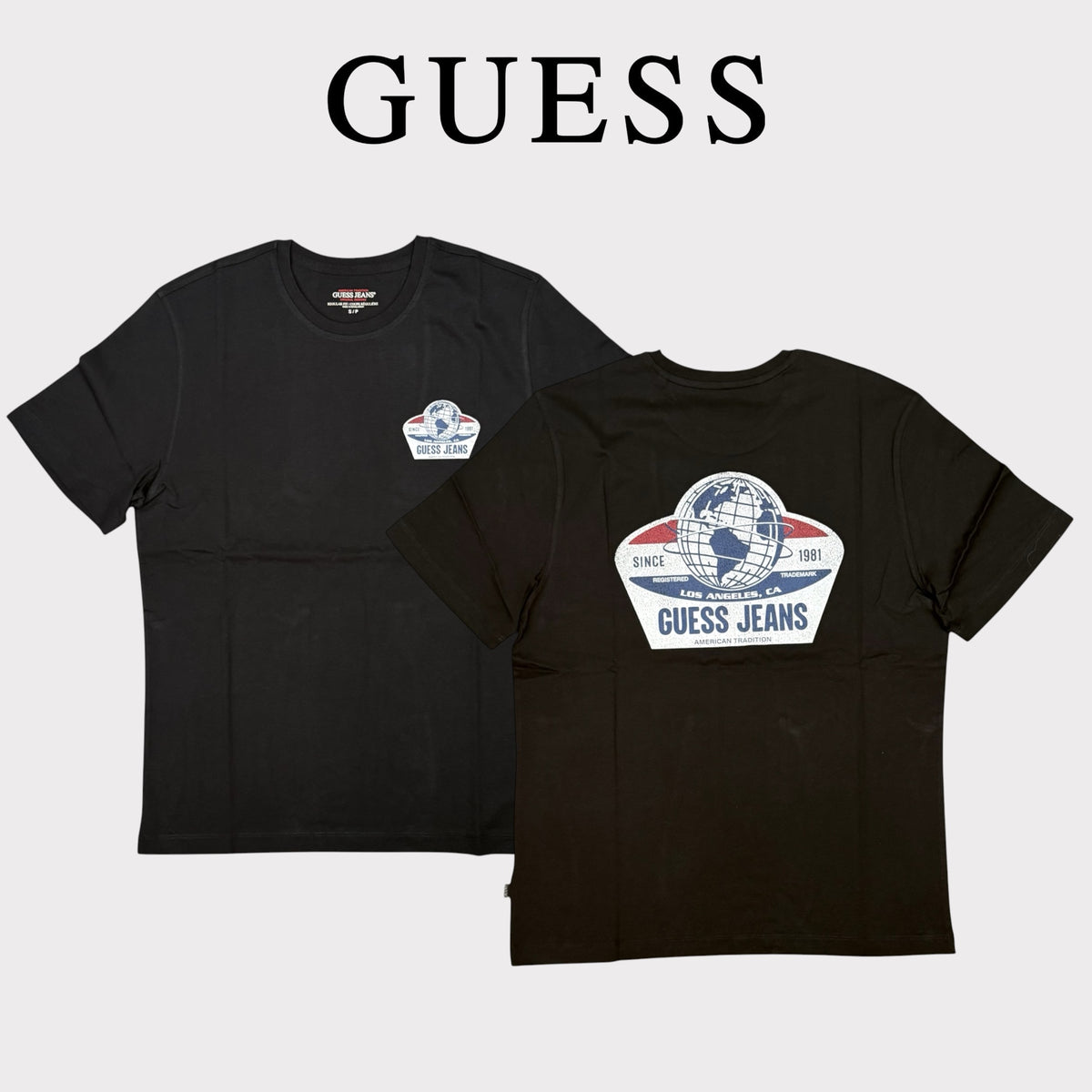 GUESS- T-shirt Uomo, con stampa sulla schiena, col.Nero