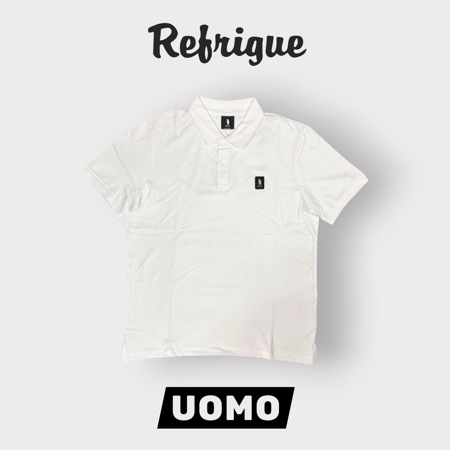 REFRIGUE- Polo Uomo, con logo lato cuore, col.White