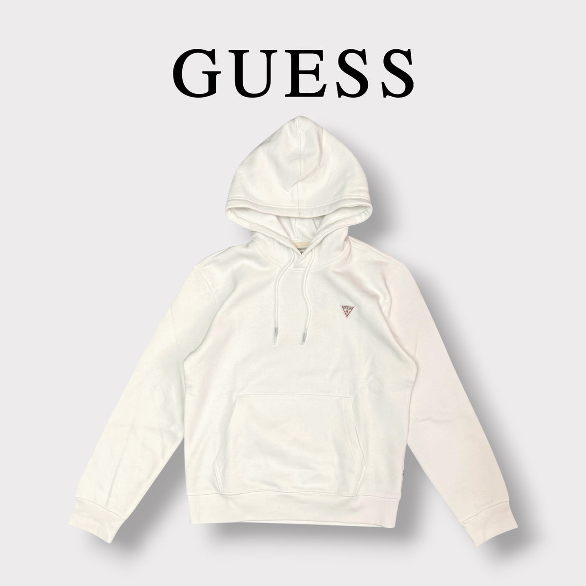 GUESS - Felpa Uomo con logo lato cuore, Col.Bianco