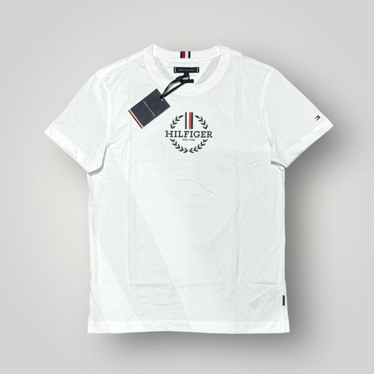 T-shirt TOMMY HILFIGER Uomo Bianca con stampa centrale, SlimFit