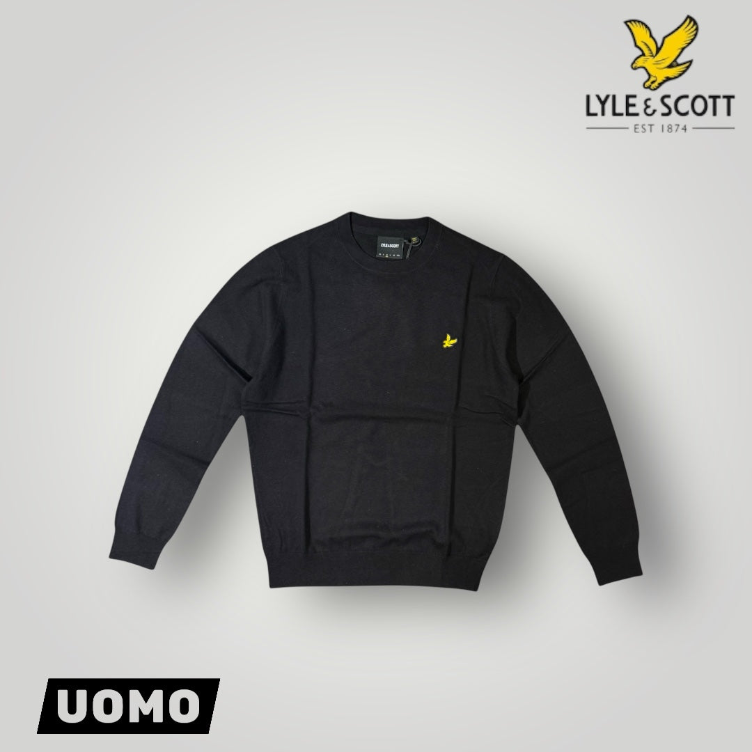 Maglioncino LYLE & SCOTT Uomo, 70% Cotone - 30% Lana Merino, col.Jet Black