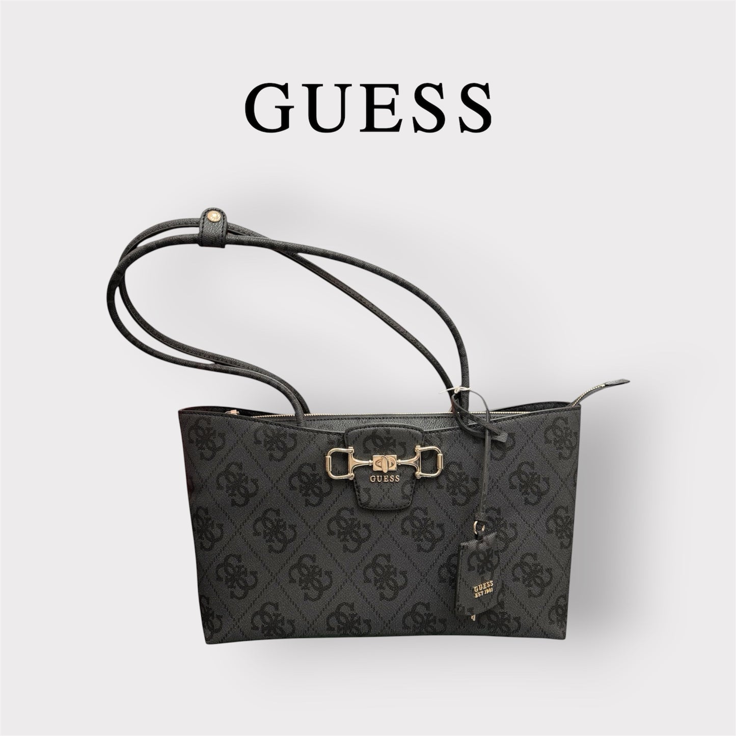 GUESS- Borsa Donna, Group:JANIE LOGO, Col.COAL LOGO