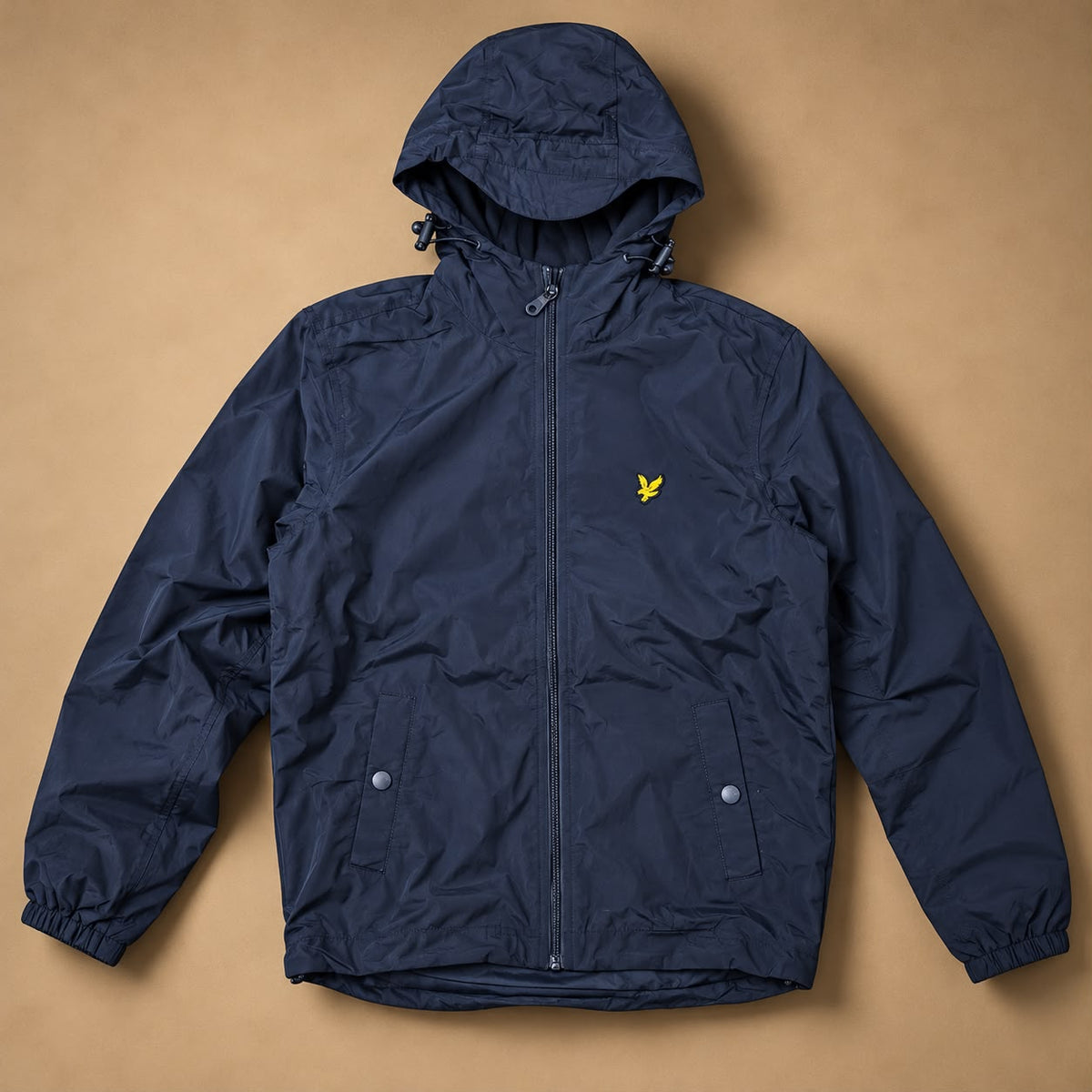 LYLE&SCOTT- Giubbotto Uomo, con interno in pile, mod.Zip Through Hooded Jacket Fleece Lining, col.Dark Navy