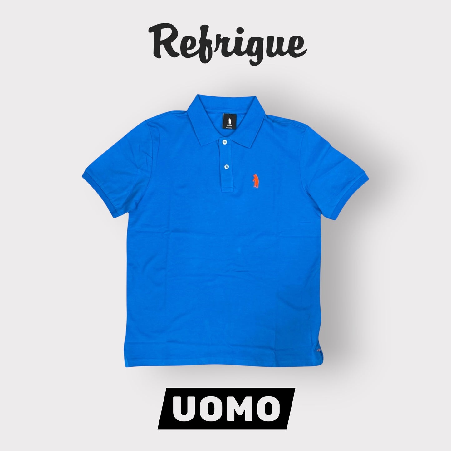 REFRIGUE- Polo Uomo, con logo lato cuore, col.Royal
