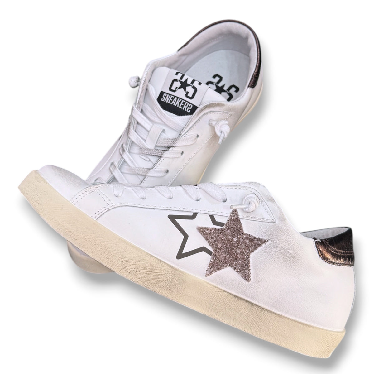 2 - STAR, Scarpa Donna, Col.Bianco/Marrone