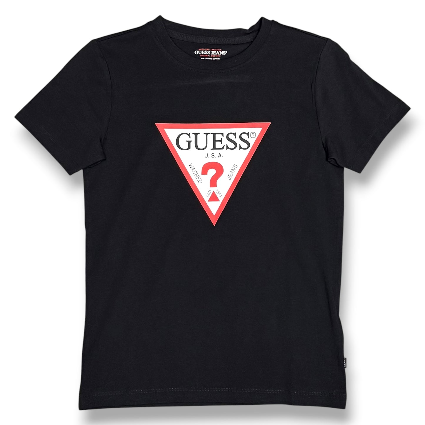 GUESS JEANS- T-shirt Donna, SlimFit, con stampa frontale, col.Nero
