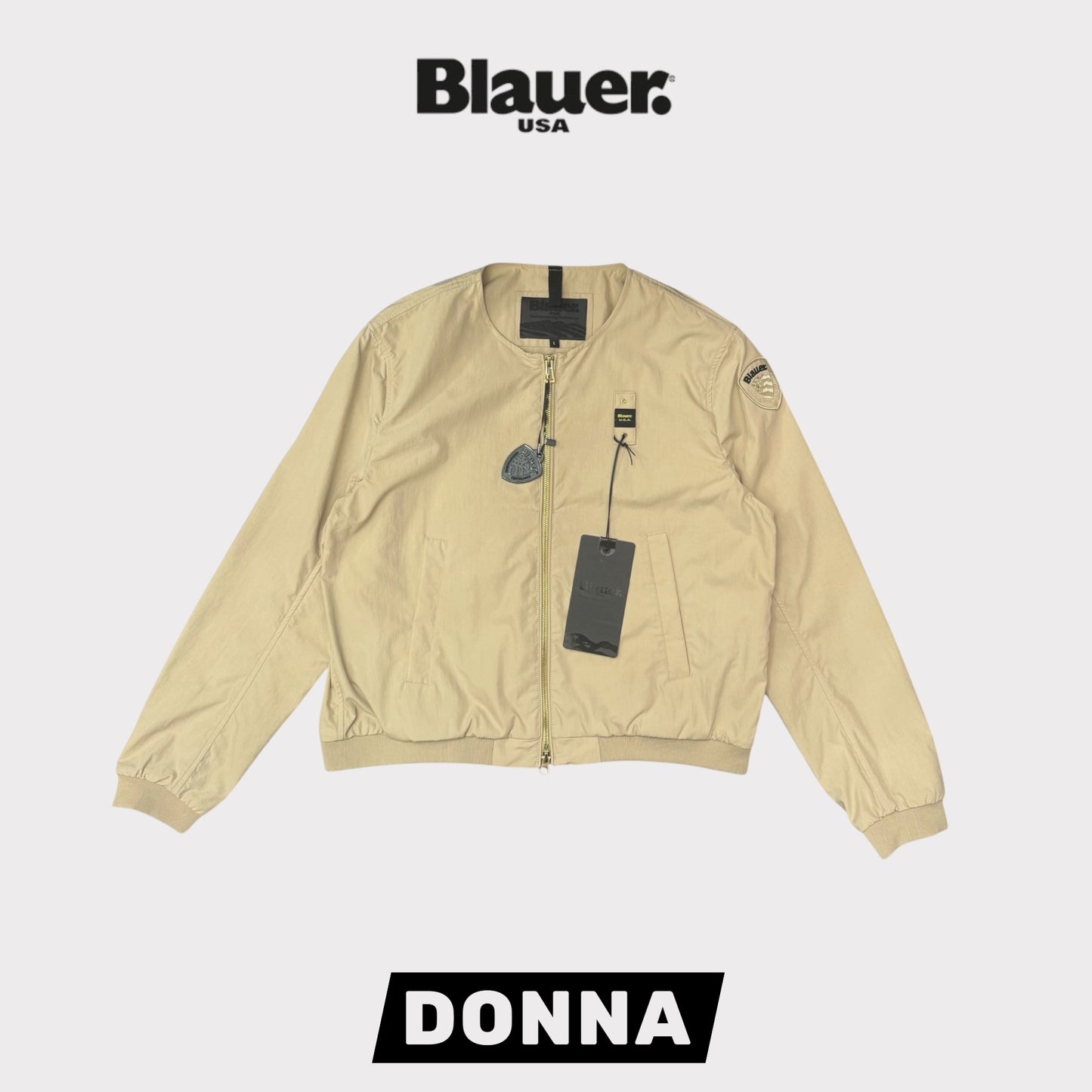 BLAUER- Giubbotto Donna in cotone, col.Beige (SS23)