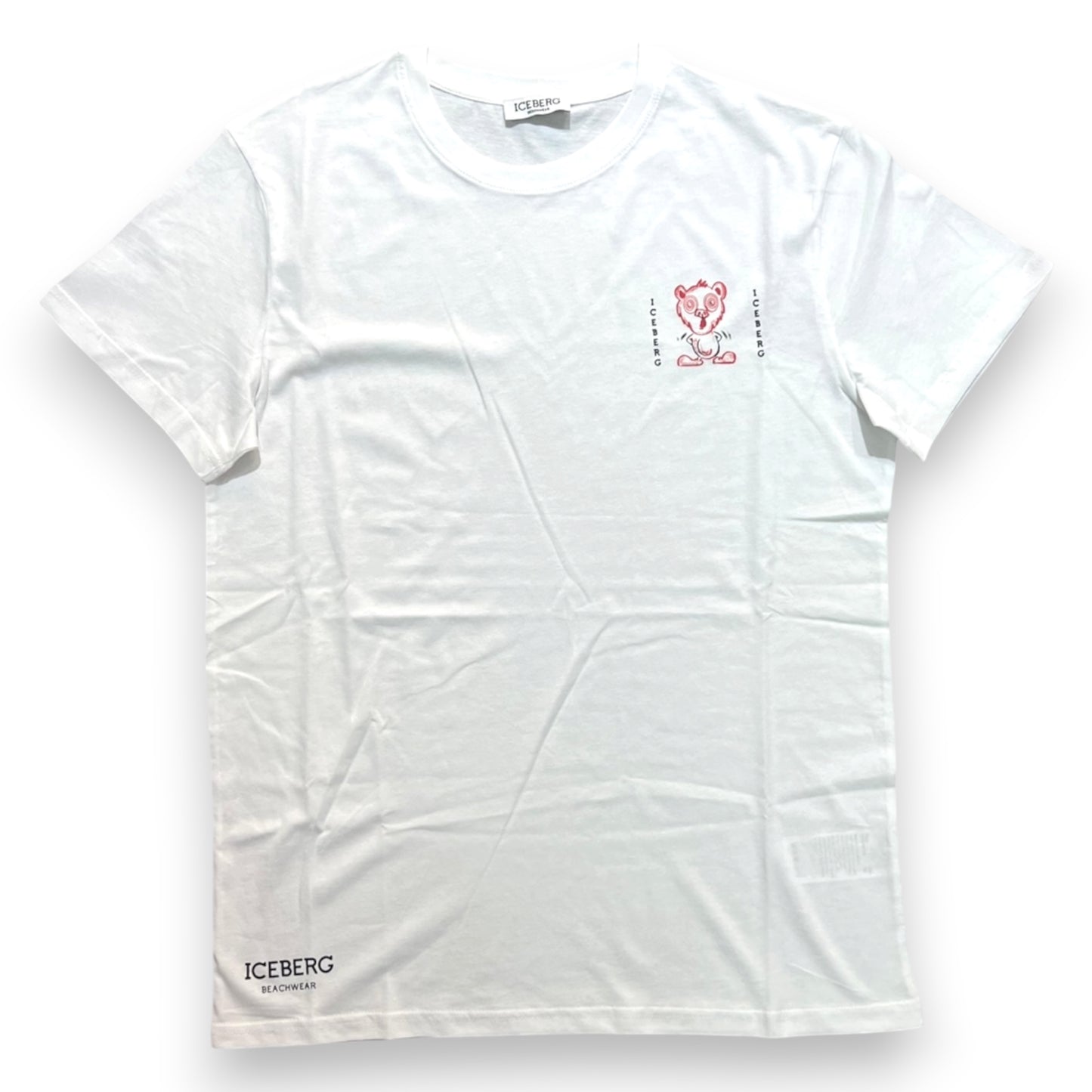 ICEBERG BEACHWEAR- T-shirt Uomo, stampa lato cuore, col.Bianco