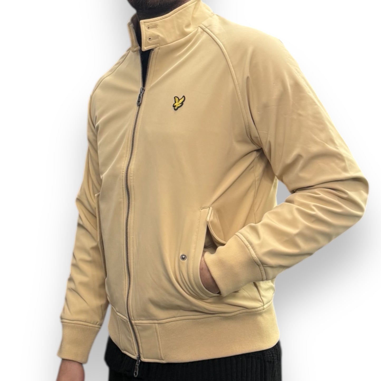 Giubbotto  LYLE&SCOTT, con interno in flanella, mod.Softshell Harrington Jacket, Col.Cairngorms Khaki