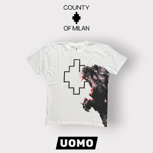 COUNTY OF MILAN- T-Shirt Uomo con stampa frontale, Col.Bianco