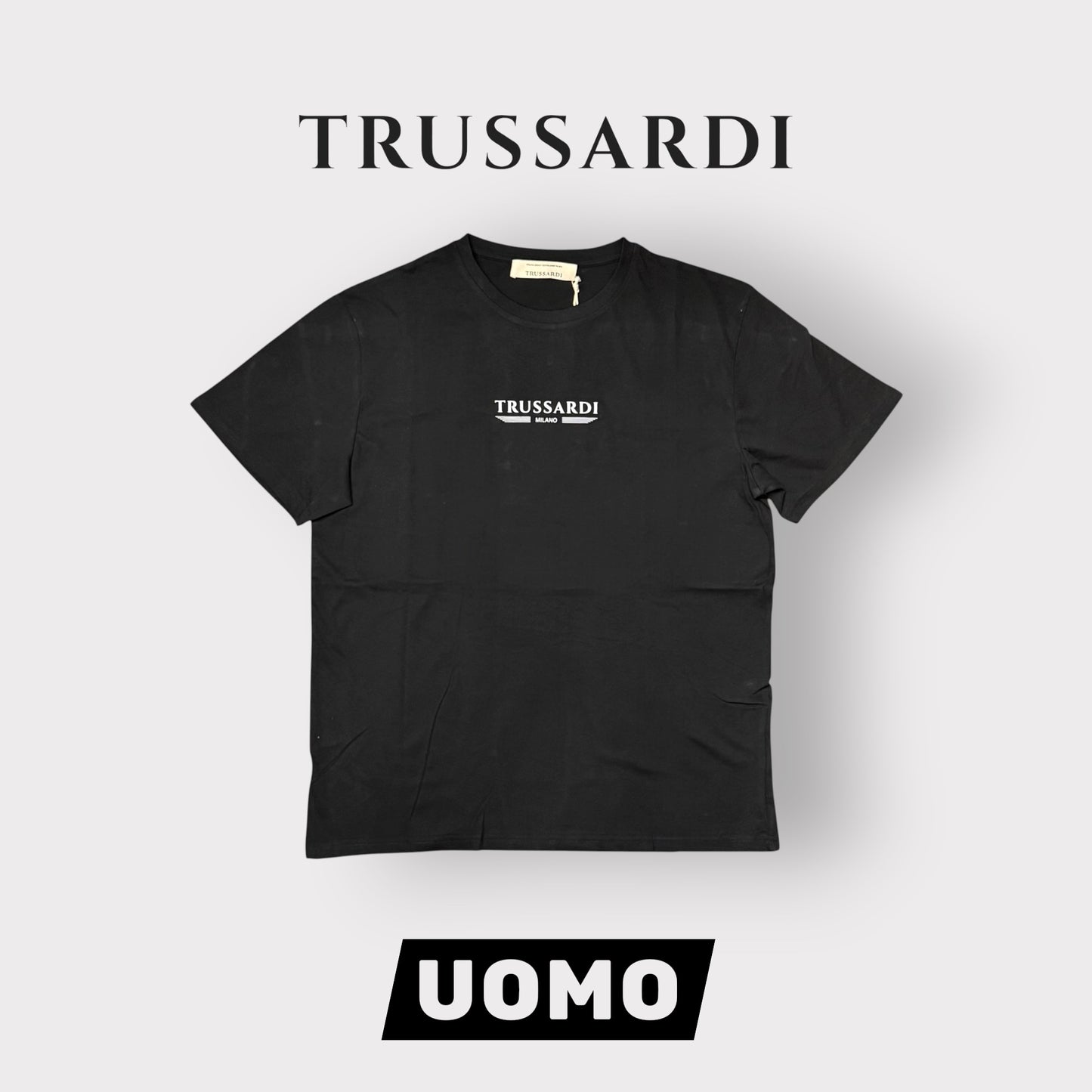 TRUSSARDI - T-Shirt Uomo con scritta frontale gommata, Col.Nero