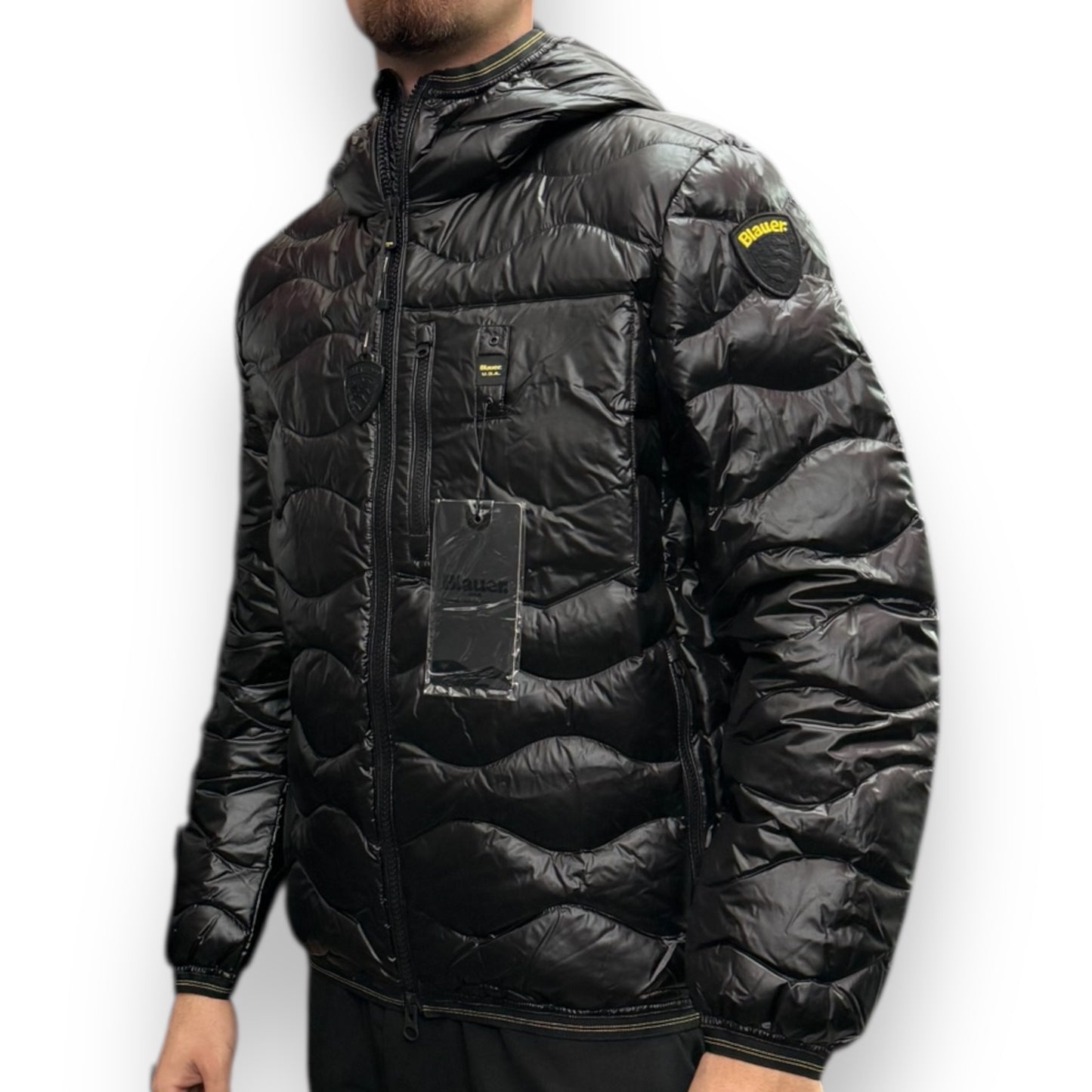 Giubbotto BLAUER con trama ad onde, Col.Nero (imbott. Piuma - 2025)