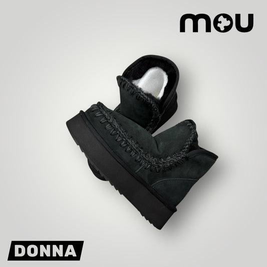 Stivali MOU, mod.Mini Eskimo Platform Boot, col.Nero