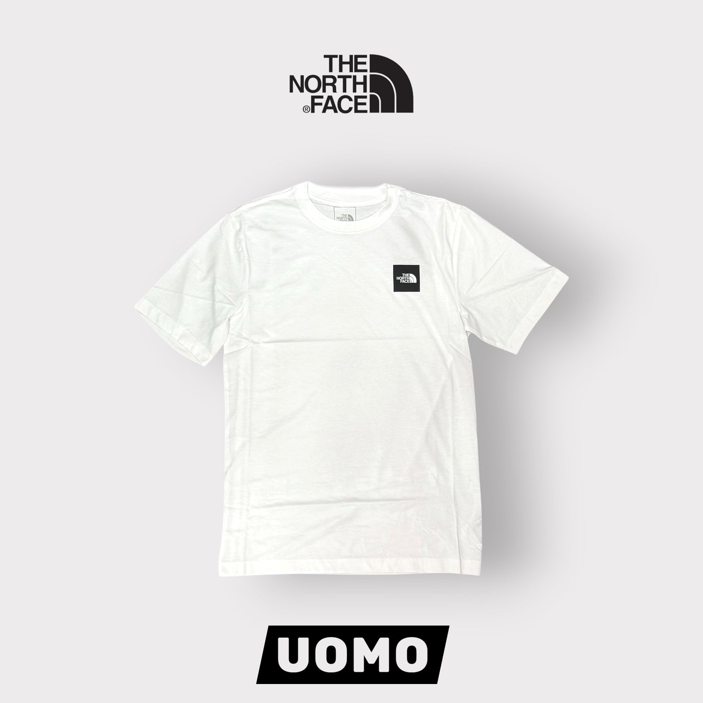 THE NORTH FACE- T-Shirt Uomo con logo stampato quadrato lato cuore, Col.Bianco