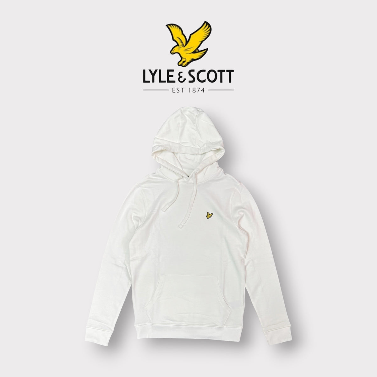 LYLE & SCOTT- Felpa Uomo con cappuccio, tex.garzato, Col.Bianco